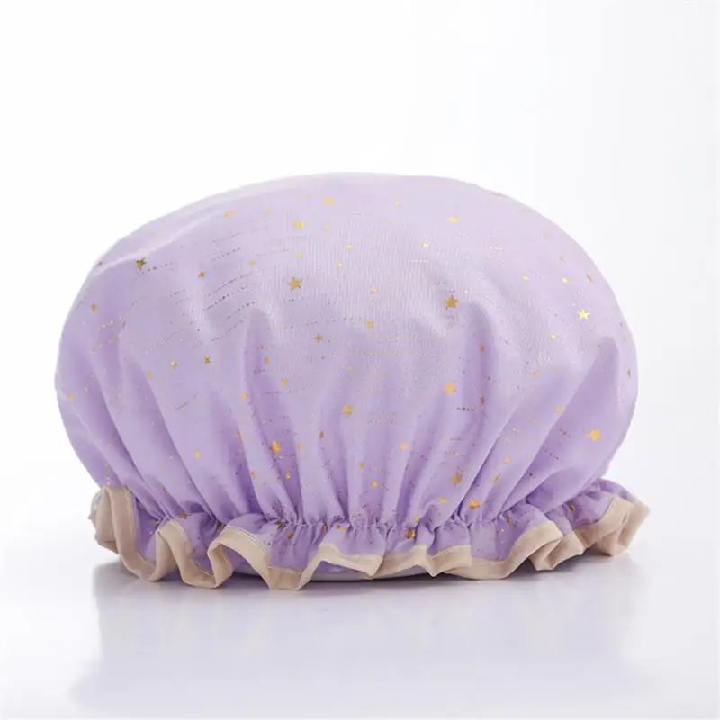 1pc Waterproof Shower Cap Satin Beanie Hair Bonnet Bath Accessories Shampoo Women Shower Caps Bathroom Dust-proof Set