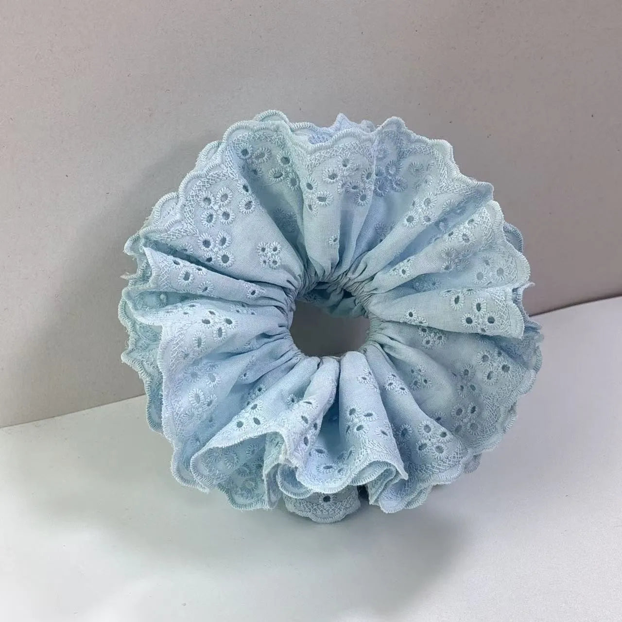 Oversized Lace Scrunchies for Women Elastic Hair Bands Ponytail Holders Tie Solid Hair Hoop Rubber Bands Women Hair Accessories