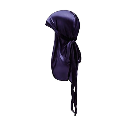 ZZ Silky Durag For Kids Boys Adult Long Tailed Pirate Hat Hip-Hop Bandanas Doo Rag Turban Waves Cap Headwear Pre-Tied Headwrap
