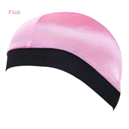 Satin Elastic Breathable Turban Hat Hair Headwear Bonnets Hats for Fedoras Beanie for Adult Dome Wave Cap