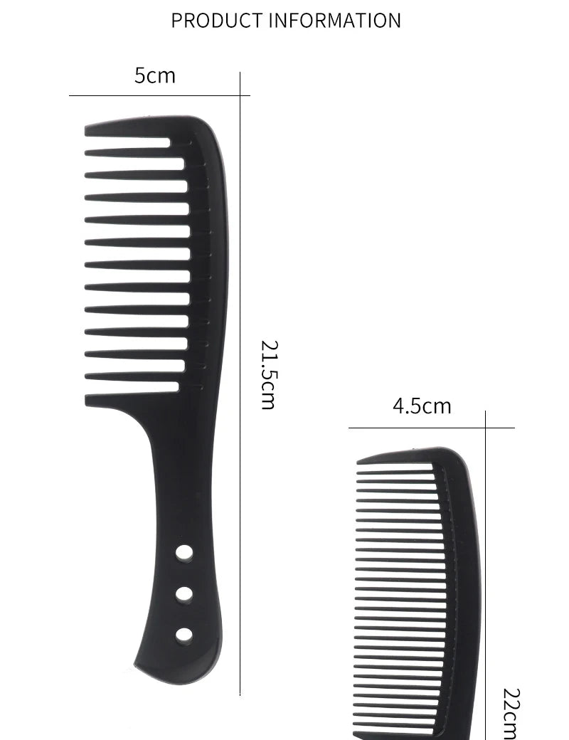 Black Professional Hair Brush Hard Carbon Cutting Comb Heat Resistant Salon Hair Brushes Barber Pin Tail Antistatic Combs Men