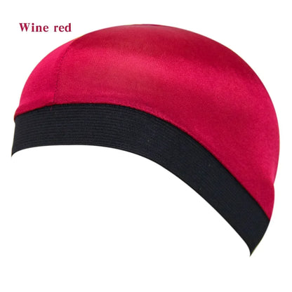 Satin Elastic Breathable Turban Hat Hair Headwear Bonnets Hats for Fedoras Beanie for Adult Dome Wave Cap