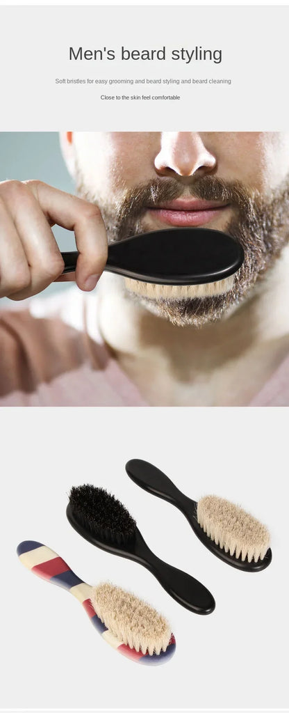 Men's Professional Barber Shaving Beard Brush Removal Neck Dusting Horse Hairbrush Face Mustache Salon Cleaning Styling Tools