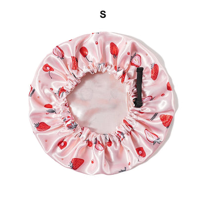 Children Bonnet New volume Edge Elastic fruit Printing Sleep Fashion Leisure Home Comfortable Nightcap Hair Cap