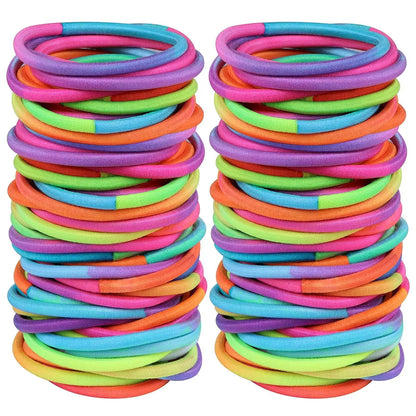 10/50pcs 4mm Mix Color Black No Damage Elastics Hair Ties Bands Leagues Pony Tails Holders for Men Women Girls and Boys Bulk