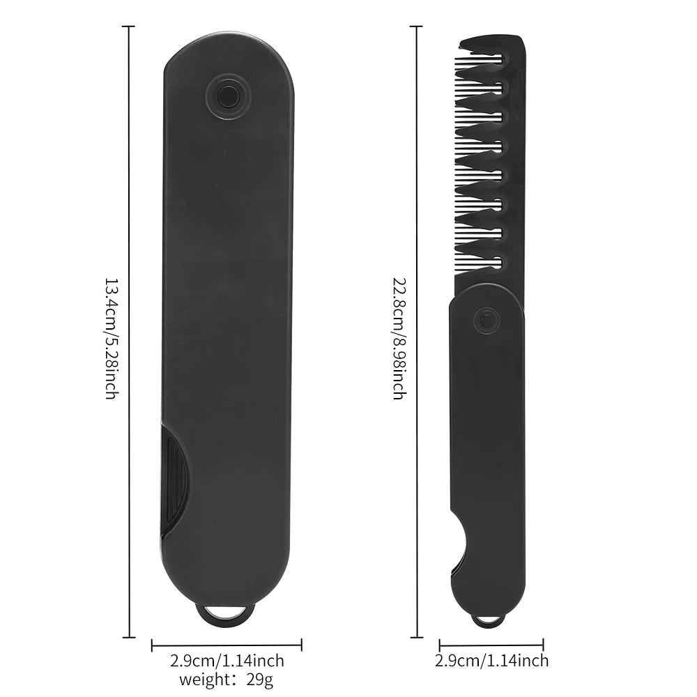 Multifuncional Portable Plastic Folding Pocket Combs Barber Men Oil Head Beard Combs Hair Styling Wide Tooth Combs