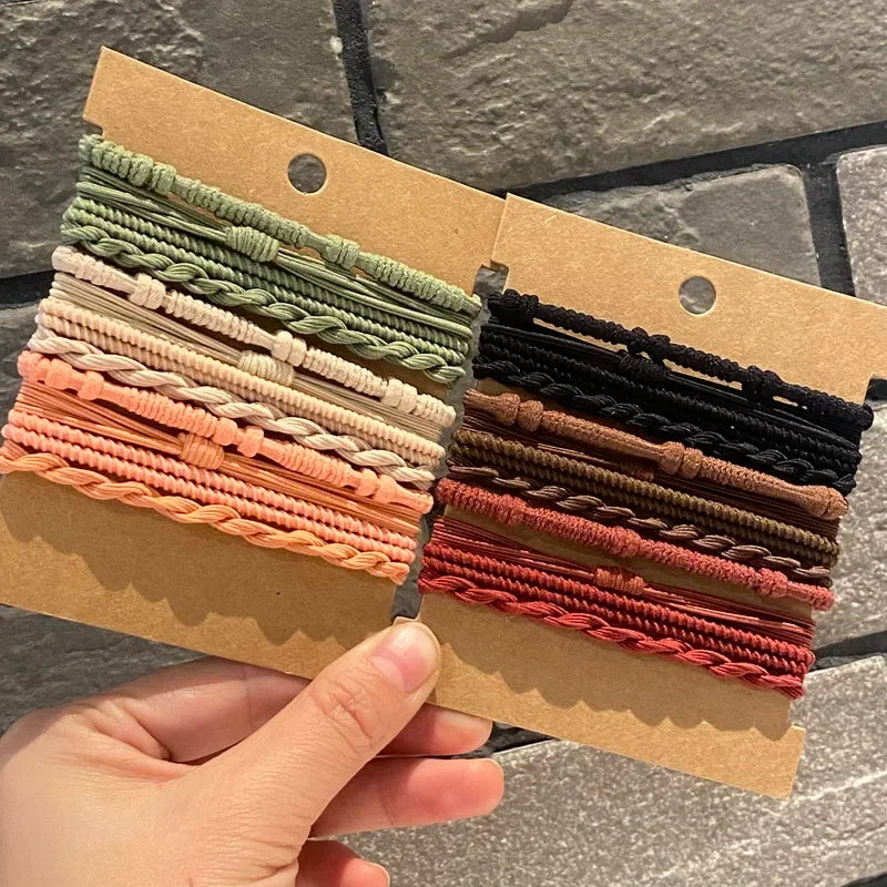 20 pcs Boho bracelet hair ties for women elastic hair rubber bands girls black Bracelet  hair rope Ponytail Holder hairbands