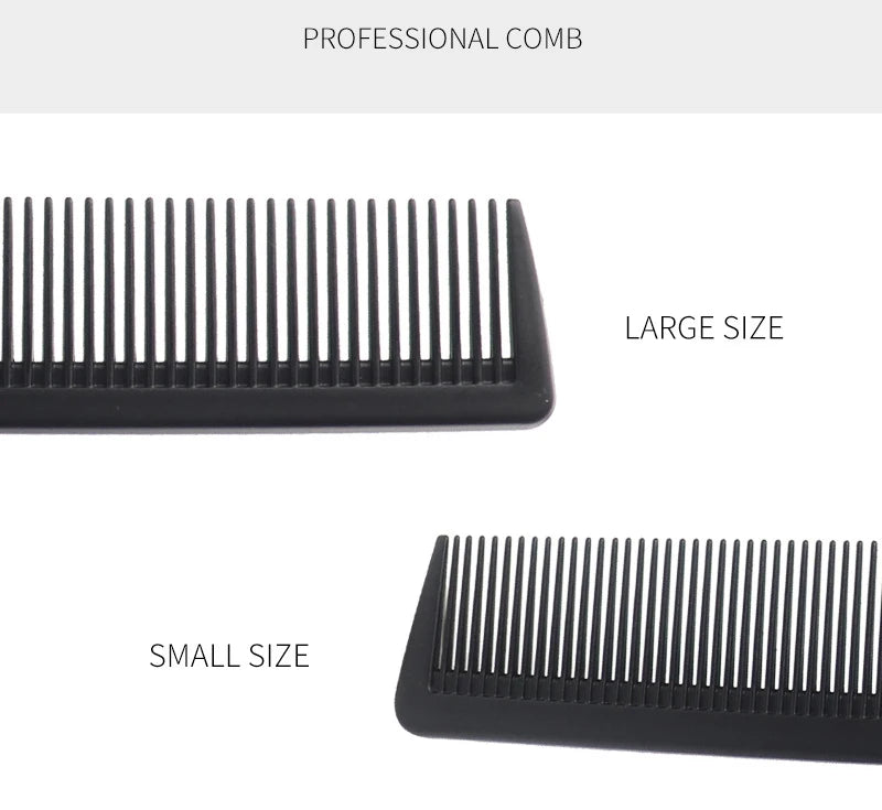 Black Professional Hair Brush Hard Carbon Cutting Comb Heat Resistant Salon Hair Brushes Barber Pin Tail Antistatic Combs Men