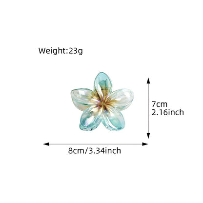 New Gradient Large Flower Acrylic Hair Clip for Women Sweet Hair Claws Crab Clamp Barrettes Hawaiian Headwear Accessories