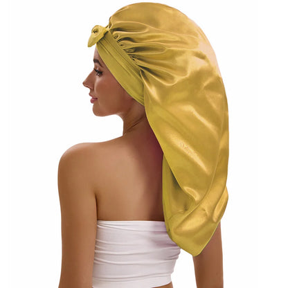 Women Long Tail Satin Hair Bonnet, Color Elastic Band Hair Care Hat, Bonnet for Hair Treatment Bonnet Satin Bonnet