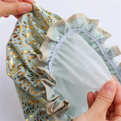 1pc Waterproof Shower Cap Satin Beanie Hair Bonnet Bath Accessories Shampoo Women Shower Caps Bathroom Dust-proof Set