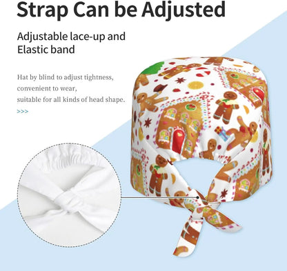 Japanese Wave Working Cap Scrub Cap with Sweatband Adjustable Unisex Women Tie Back Hat Nurse  Caps