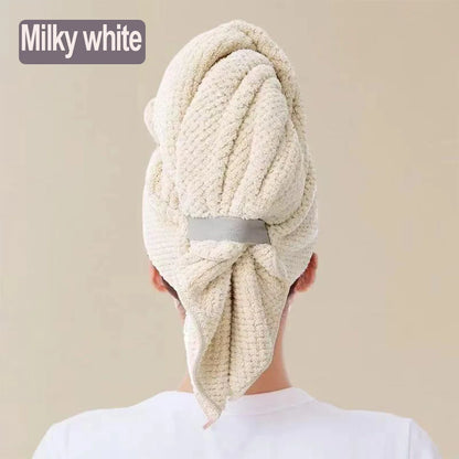 Microfiber Hair Towel Extra Large Wrap Quick Dry Hair Towel Wrap With Elastic Band , Ultra Absorbent Soft Hair Towel Wrap Turban