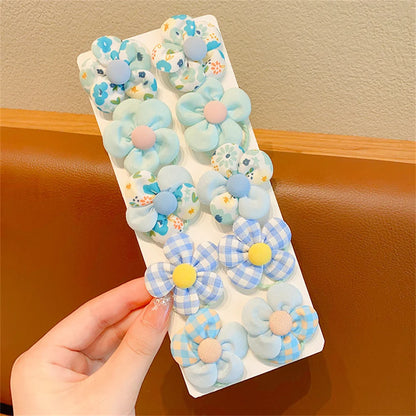 10pcs/Set Colorful Flower Hair Ties Elastics Ponytail Holders Rubber Band Baby Hair Accessories For Toddlers Kids Teens Girls