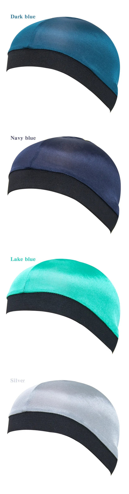 Satin Elastic Breathable Turban Hat Hair Headwear Bonnets Hats for Fedoras Beanie for Adult Dome Wave Cap