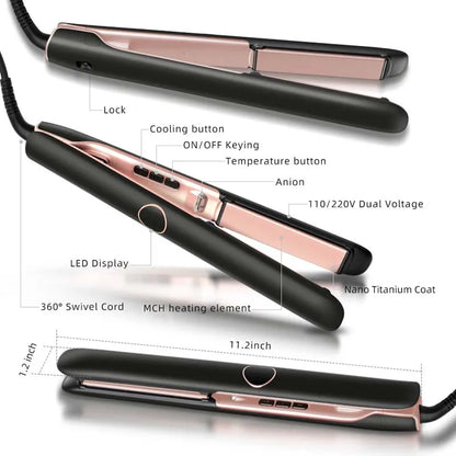 Ionic Hair Straightener Curler Keratin Treatment Hair Flat Irons for Frizzy Hair Recovers Damage Straightening Iron