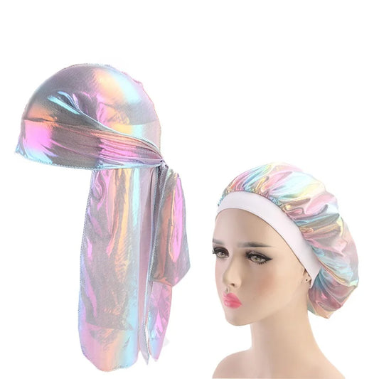 Single-Layer Shower Cap Women Satin Bonnet Sleeping Hat Female Hair Protect Hat Confinement Cap Head Cover Bathroom Accessories