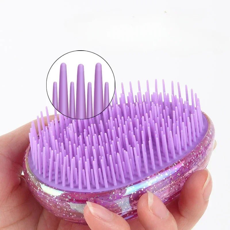 Mini Detangling Hair Brush Egg Round Shape Scalp Massage Hairbrush Tangled Hair Comb Salon Hairdress Hair Styling Comb Travel