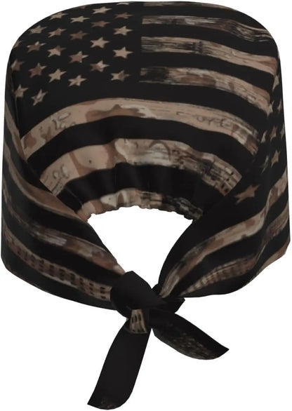 Japanese Wave Working Cap Scrub Cap with Sweatband Adjustable Unisex Women Tie Back Hat Nurse  Caps