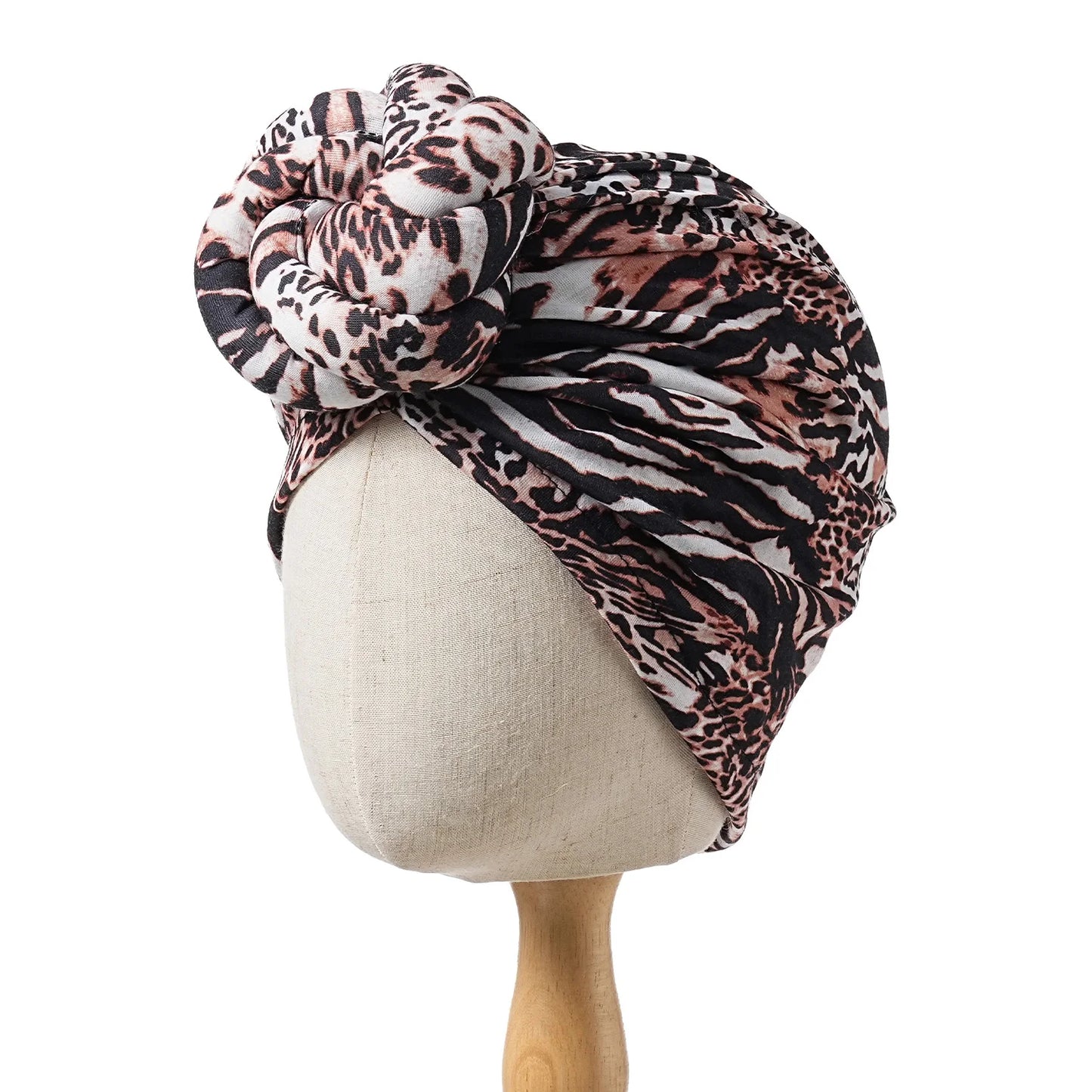 New African Turban for Women Large Flower Stretch Turban Headwrap Beanie Hat Ladies Turbante Mujer Bandanas Chemo Cap Head Cover