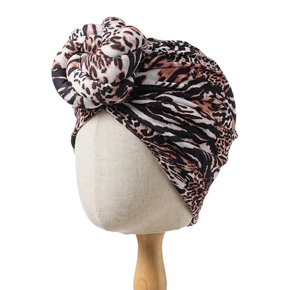 New African Turban for Women Large Flower Stretch Turban Headwrap Beanie Hat Ladies Turbante Mujer Bandanas Chemo Cap Head Cover