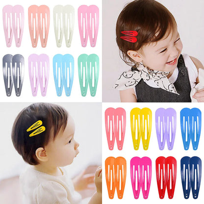 10Pcs Solid Colors BB Hairclips Girls Y2K Cute Small Barrettes Women Simple Metal Snap Clip Headdress Children Hair Accessories