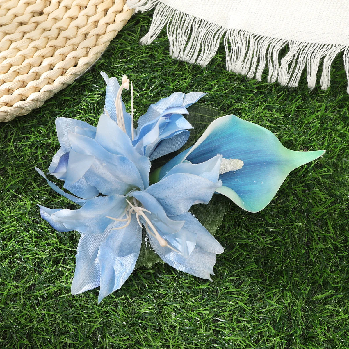 AWAYTR Artificial Pink Flowers Hairpin Party Flower Girls Barrette Bohemian Side Bangs Clip Small Hair Clips Hair Accessories