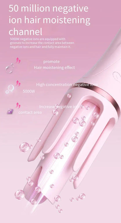 Fully Automatic Curling Iron Anti-Tangle Hair Curler with Negative Ions Latest Curling Wand Hair Curler for long-lasting styling