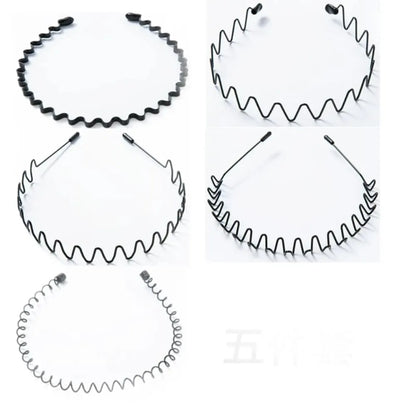 5/6pcs Metal Headband for Men / Women Fashion Hair Bands Outdoors Sports Non Slip Smooth Elastic Teeth Comb Hair Accessories