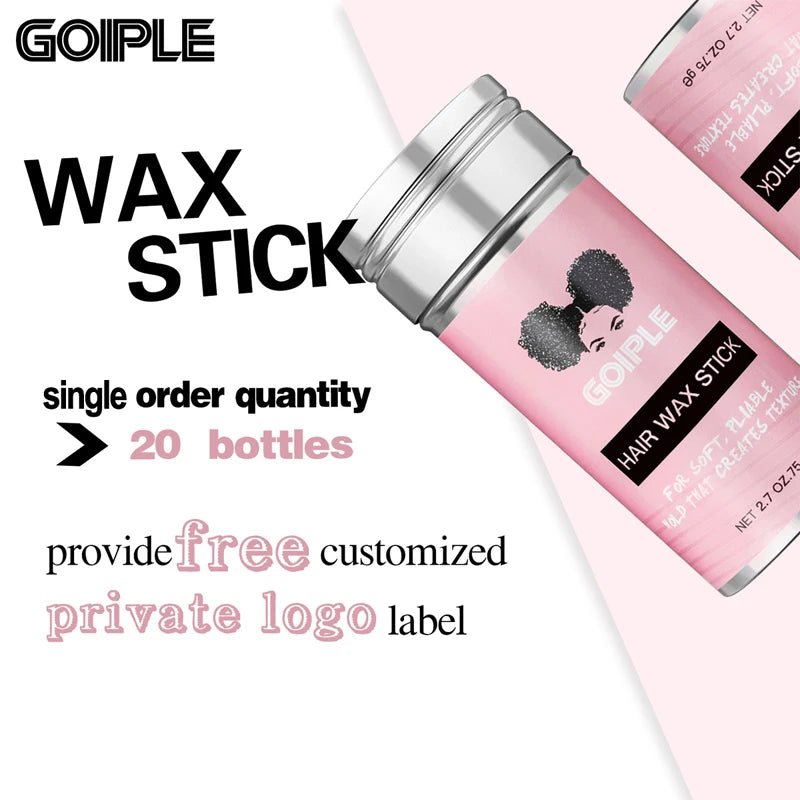 GOIPLE Broken Hair Finishing Cream Clay Styling Accessories Non Greasy Edge Control Custom Logo Natural Smooth Wax Stick For Wig
