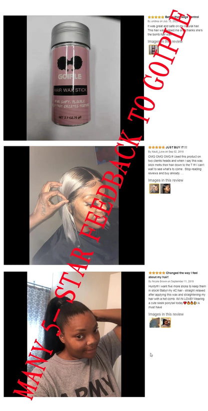 GOIPLE Broken Hair Finishing Cream Clay Styling Accessories Non Greasy Edge Control Custom Logo Natural Smooth Wax Stick For Wig