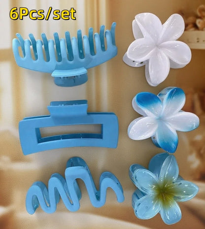 18Pcs Egg Flower Hair Clips Gradient Candy Color Flowers Suitable for Daily Use Backcombed Ponytail Shark Clip Hair Accessories