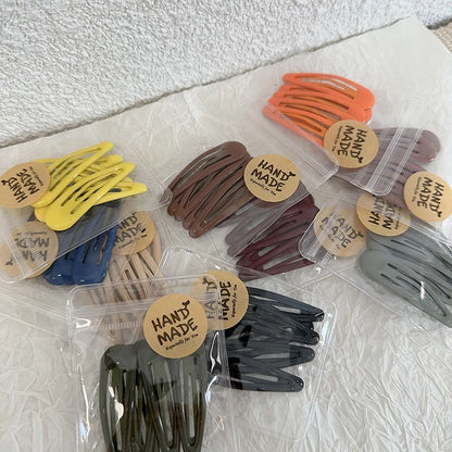 5Pcs/Set Waterdrop Shape Hair Clip Solid Color Bangs Clip Milk Coffee BB Hairpins Handmade Kids Girls Side Clip Hair Accessories