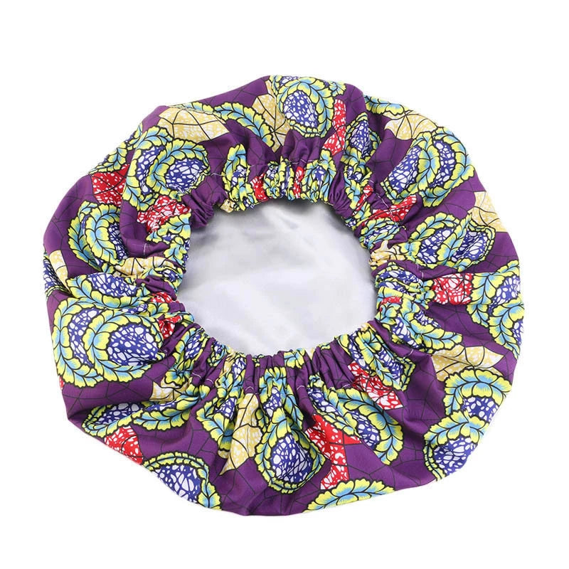 Extra Large Satin Lined Bonnet Women Big Size Beauty Print Satin Silk Bonnet Sleep Night Cap Head Cover Bonnet Hat Wholesale