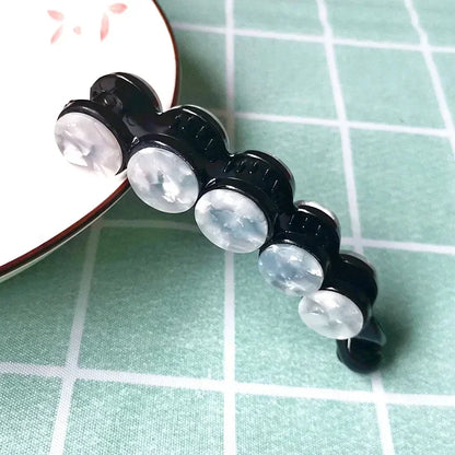 Simple Marble Pattern Banana Clip Elegant Women Acetate Leopard Ponytail Holder Hair Clip Casual Tortoiseshell Large Hairpin