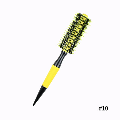 In Stock Yellow Aluminum Tube Bristle Nylon Needle Hair Curling Comb Cross-Border Foreign Trade New Pointed Tail Roller Comb Bra