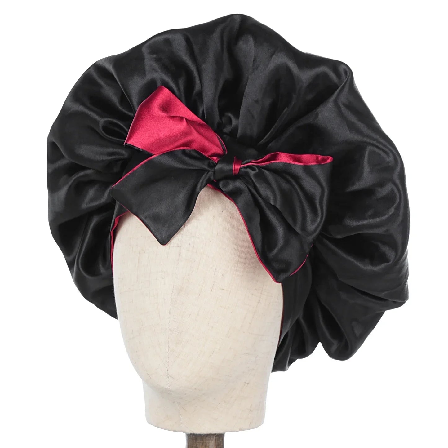 Double Layer Satin BonnetLarge Satin Bonnet Bonnet Hair Bonnet for Sleeping, Reusable Adjusting Hair Care Wrap Cap Sleep Caps Fo