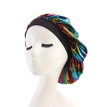 Single-Layer Shower Cap Women Satin Bonnet Sleeping Hat Female Hair Protect Hat Confinement Cap Head Cover Bathroom Accessories