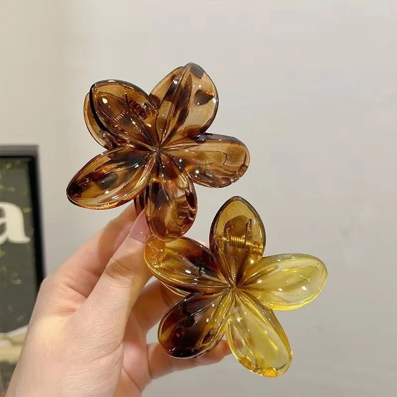 Leopard Print Flower Hair Claw Clips Women Girls Hawaiian Gradient Hairpins Hair accessories Shark Barrettes Sweet Shark Claws