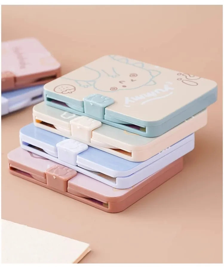 Cute Cartoon Small Comb with Mirror Portable Mini Pocket Comb Outdoor Traveling Hairdressing Comb Personal Hair Styling Tools