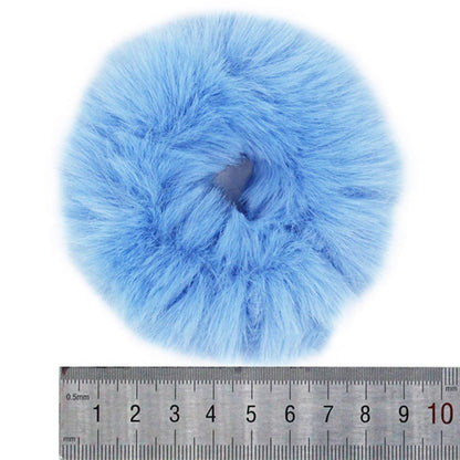 2Pcs Baby Girls Plush Elastic Hair Bands Small Rubber Band Hair Rings For Children Furry Scrunchies Hair Ties Hair Accessories