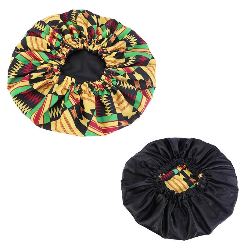 Extra Large Satin Lined Bonnet Women Big Size Beauty Print Satin Silk Bonnet Sleep Night Cap Head Cover Bonnet Hat Wholesale