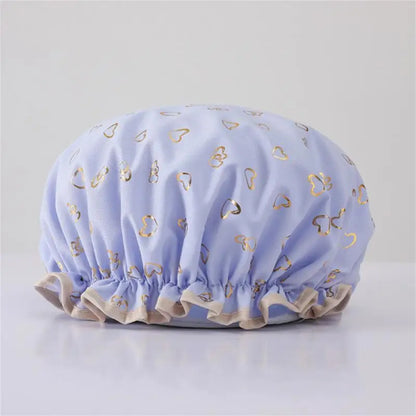 1pc Waterproof Shower Cap Satin Beanie Hair Bonnet Bath Accessories Shampoo Women Shower Caps Bathroom Dust-proof Set