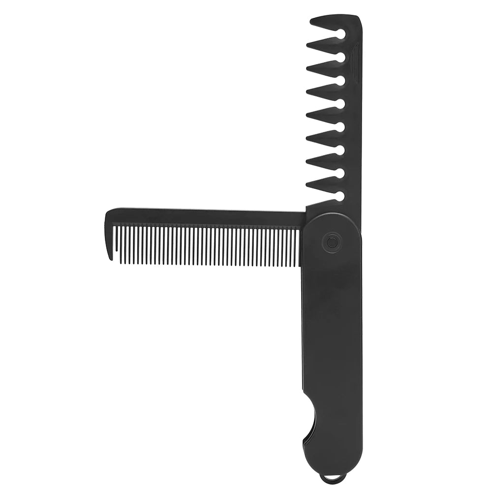 Multifuncional Portable Plastic Folding Pocket Combs Barber Men Oil Head Beard Combs Hair Styling Wide Tooth Combs