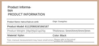 Professional Hair Cutting Comb Women Mens Hair Cut Comb High Quality Thicken Barber Salon Hair Style Comb Hairdressing Hairbrush