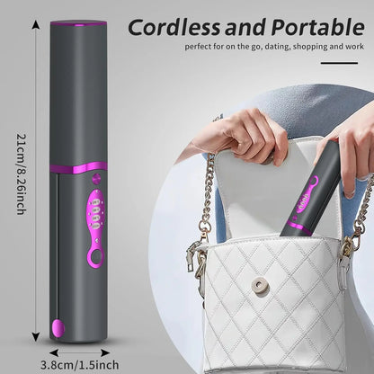 5000mAh Hair Straightener Mini Curling Iron Safety Lid Cordless Fast Heating 2 in 1 Women HairStyler For Straightening & Curling