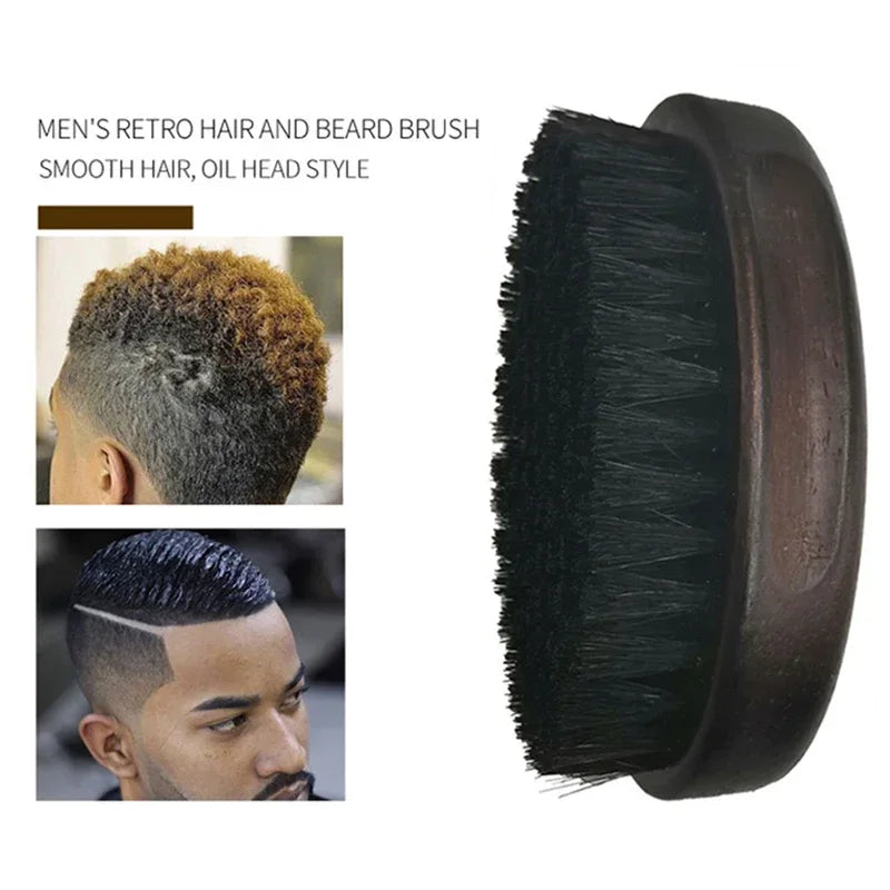 Fur Boar Hair Brush Men Bristle Wild Natural Barbershop Cleaning Professional Beard Brush Boar Soft Hairbrush Hair Styling Tools