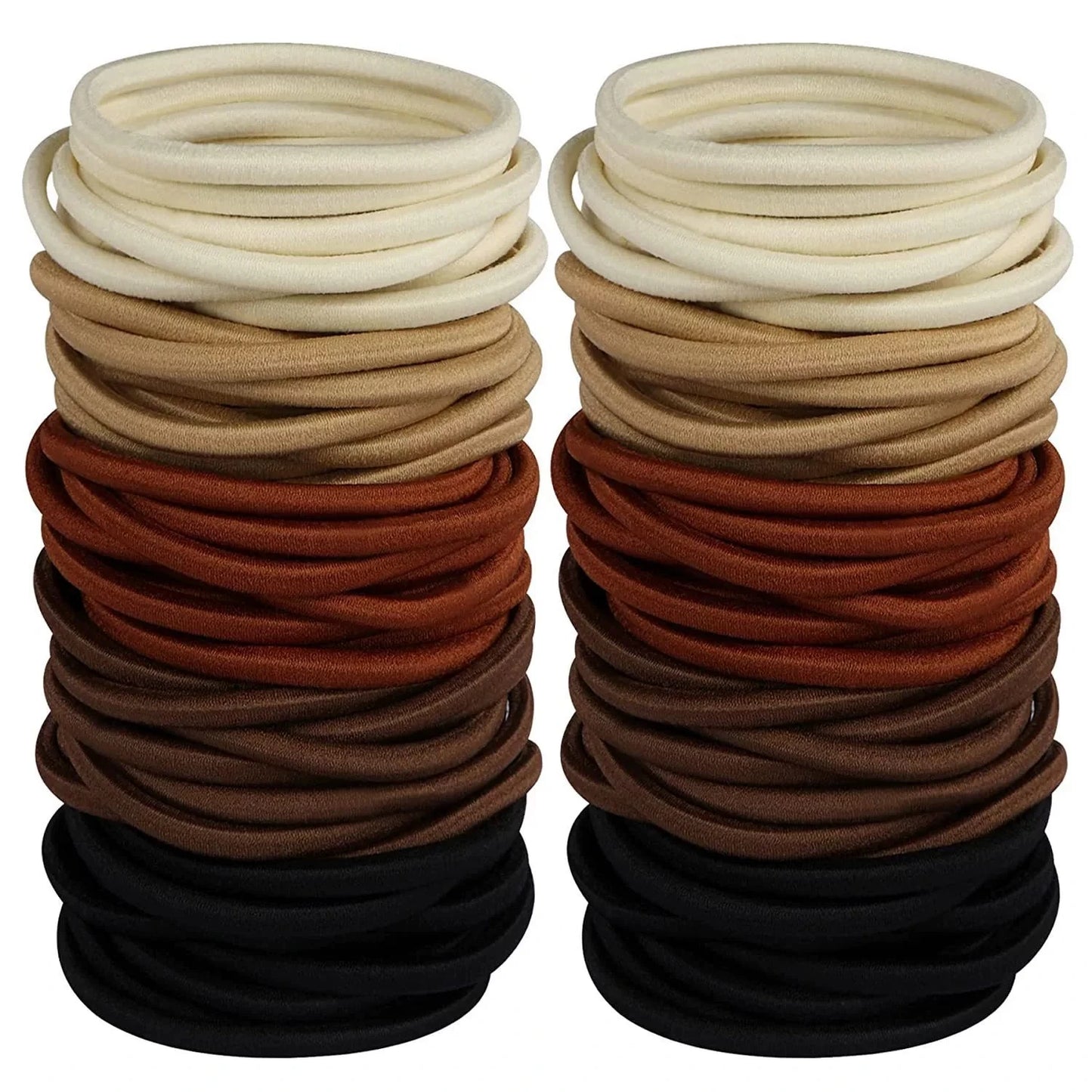 10/50pcs 4mm Mix Color Black No Damage Elastics Hair Ties Bands Leagues Pony Tails Holders for Men Women Girls and Boys Bulk