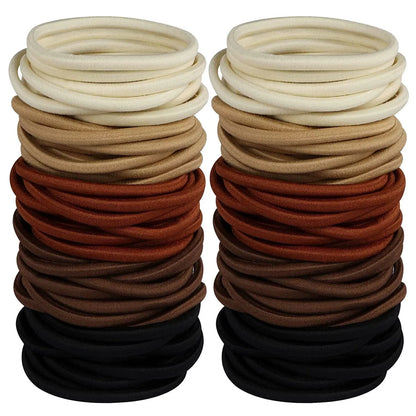 10/50pcs 4mm Mix Color Black No Damage Elastics Hair Ties Bands Leagues Pony Tails Holders for Men Women Girls and Boys Bulk