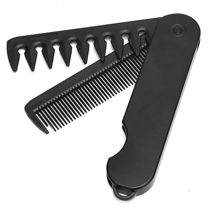 Multifuncional Portable Plastic Folding Pocket Combs Barber Men Oil Head Beard Combs Hair Styling Wide Tooth Combs